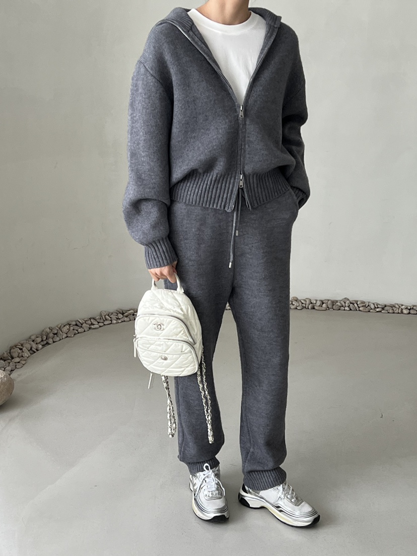 DEMAR韓國代購㊣女士新品熱賣推薦時尚真品休閑褲針織褲保暖DEMAR休閑褲