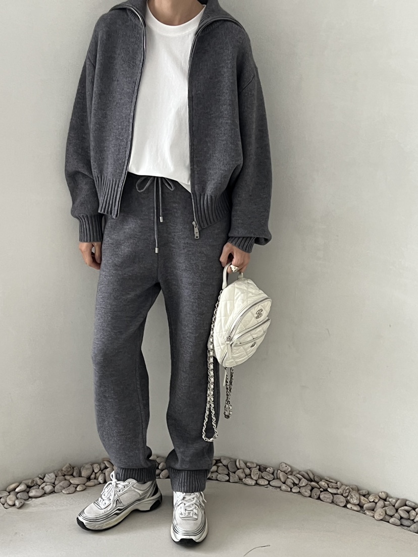 DEMAR韓國代購㊣女士新品熱賣推薦時尚真品休閑褲針織褲保暖DEMAR休閑褲圖色2