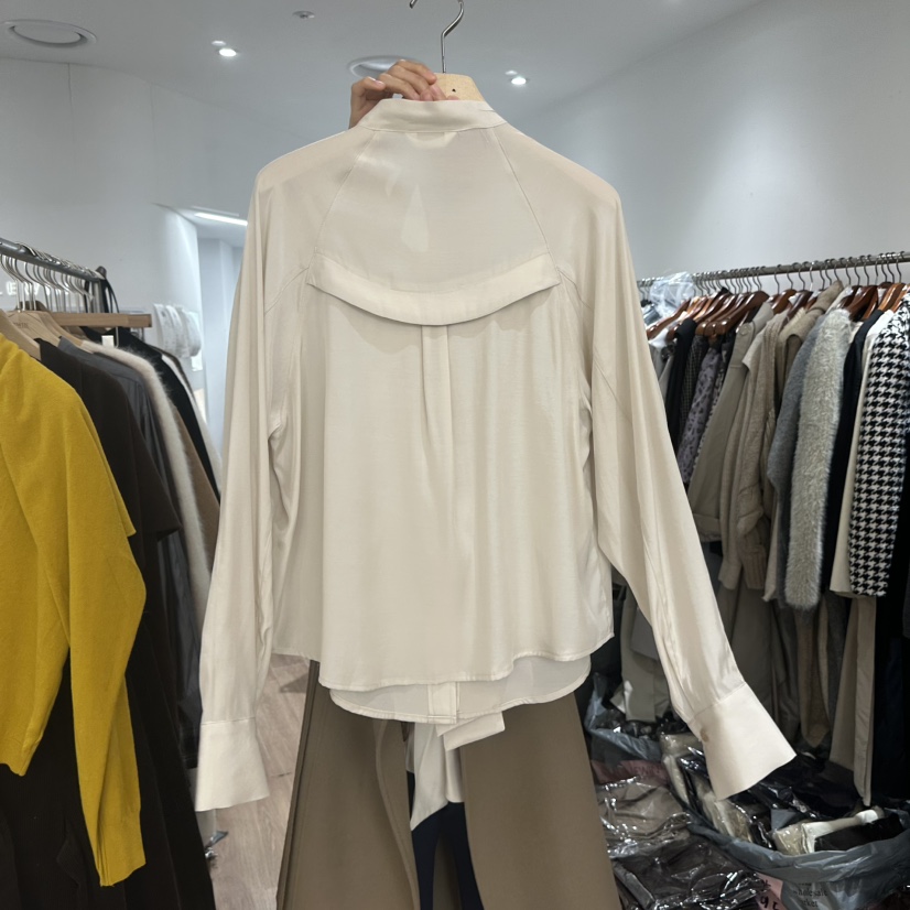 LEWIN東大門㊣實拍女士新款25秋冬時尚人氣熱賣襯衫蕾絲衫系帶LEWIN襯衫/蕾絲衫