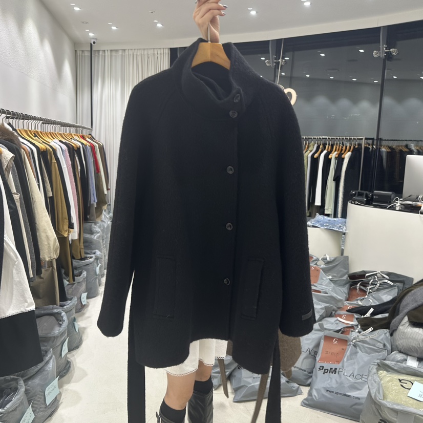 TREND SELLER/G韓國直郵㊣女士新品推薦休閑短款大衣含腰帶G/TREND SELLER短款大衣圖色2