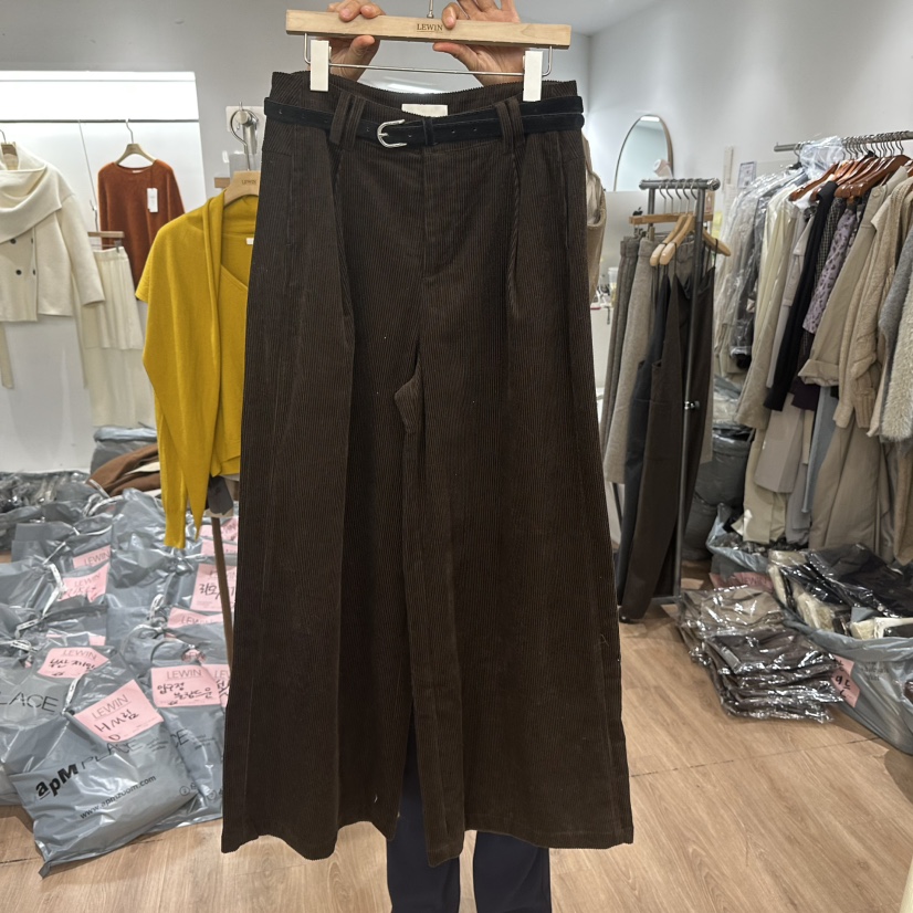 LEWIN東大門㊣代購女士新品職業人氣25秋冬真品休閑褲含腰帶LEWIN休閑褲圖色3