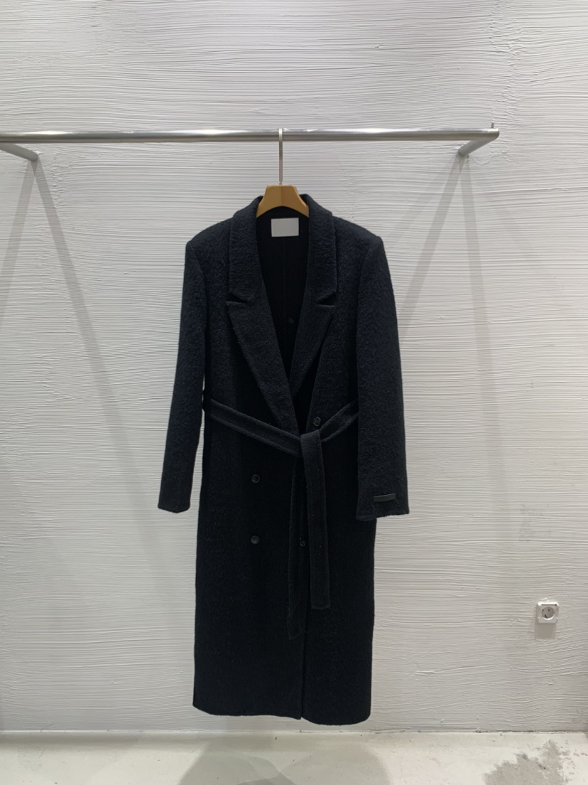 LUCY SALON東大門㊣直郵女士新品職業中長款大衣含腰帶羊駝LUCY SALON中長款大衣