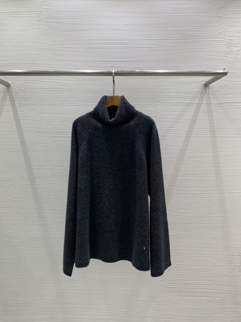 LUCY SALON東大門㊣代購女裝新款時尚休閑25秋冬針織衫高領寬松LUCY SALON針織衫圖色4墨色