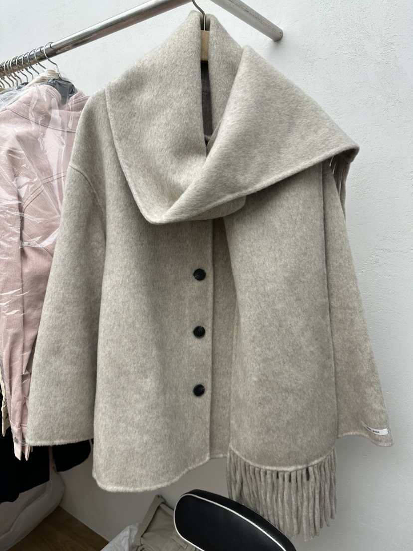 RE:FRESH-L東大門㊣代購女裝新款熱賣職業時尚中長款大衣披肩RE:FRESH中長款大衣圖色3