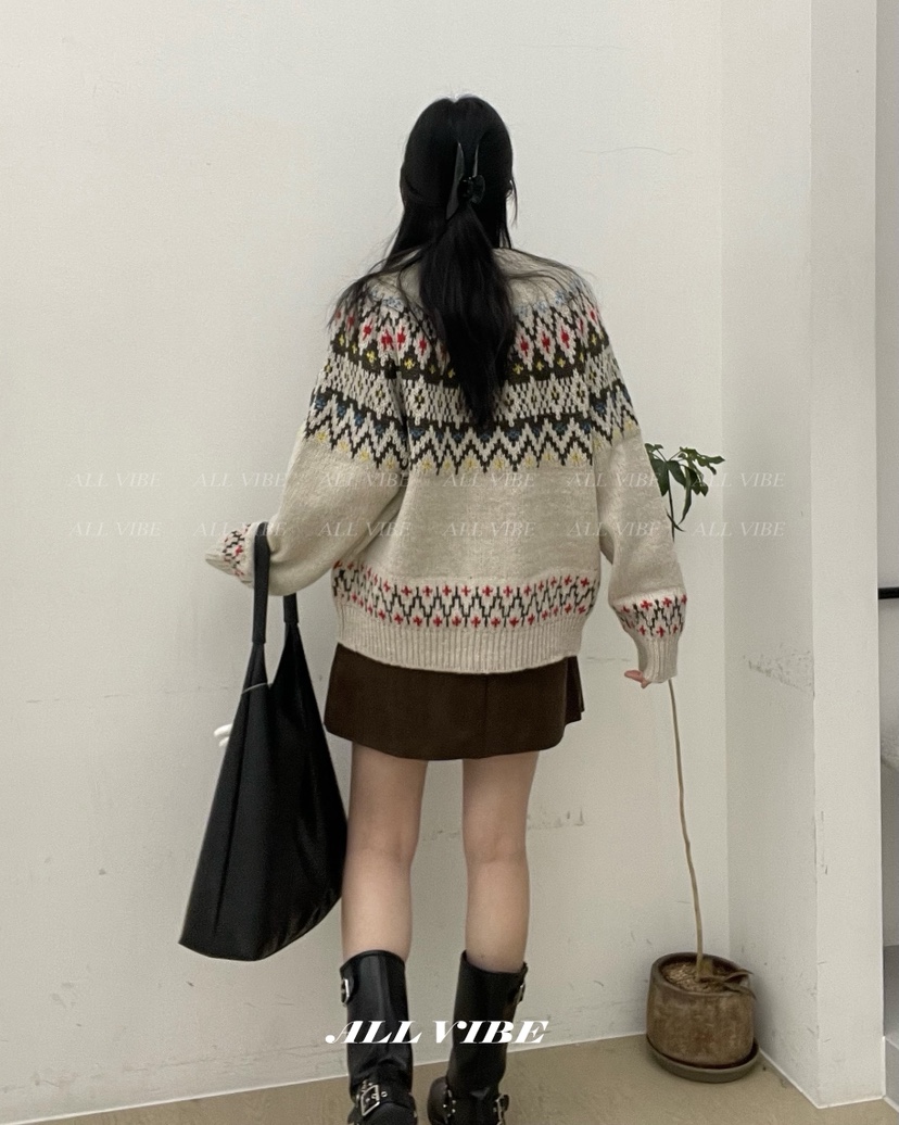 ALLVIBE韓國直郵㊣女裝新款職業25秋冬真品人氣時尚推薦針織衫ALLVIBE針織衫