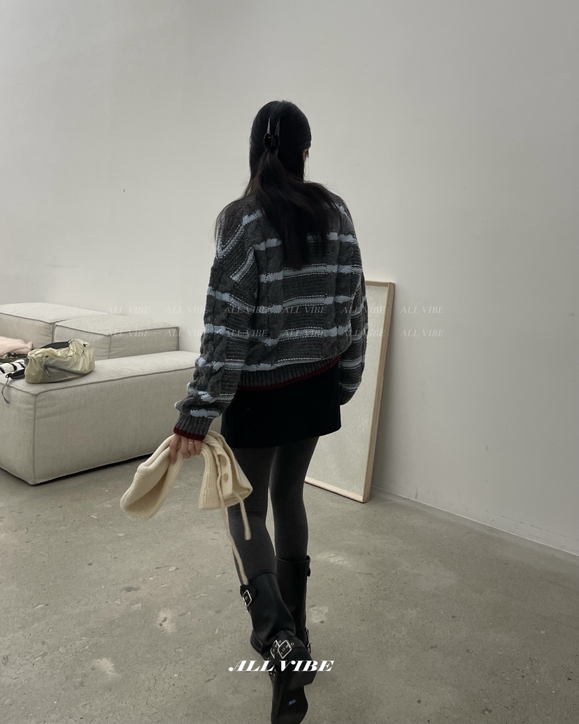 ALLVIBE韓國代購㊣女裝新款推薦熱賣人氣25秋冬職業休閑毛衣ALLVIBE毛衣