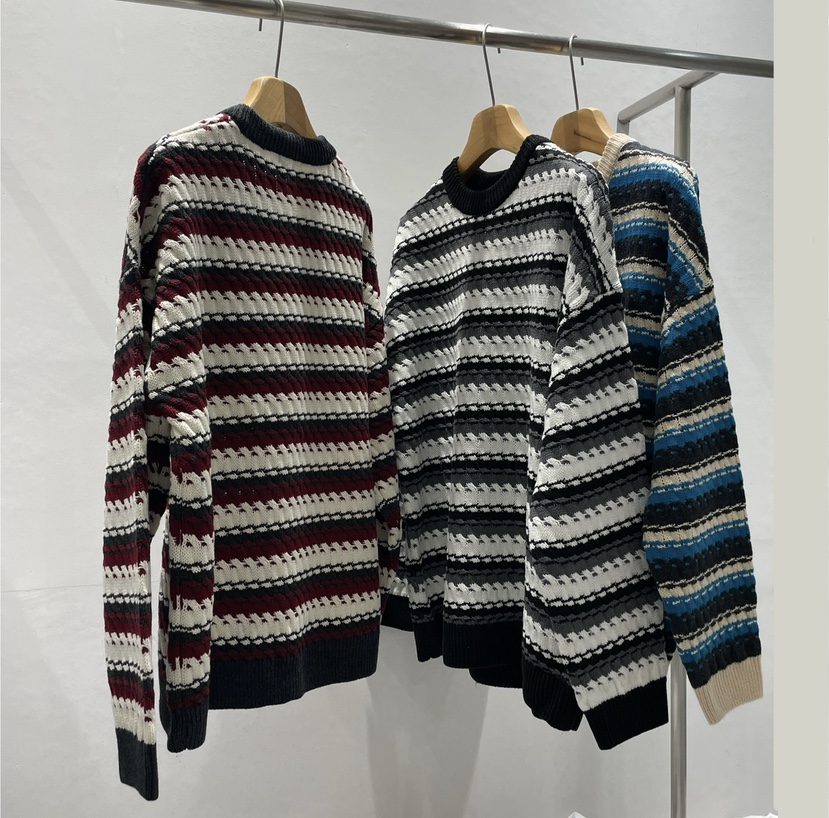 ALLVIBE韓國代購㊣女士新品職業25秋冬真品推薦熱賣針織衫條紋ALLVIBE針織衫