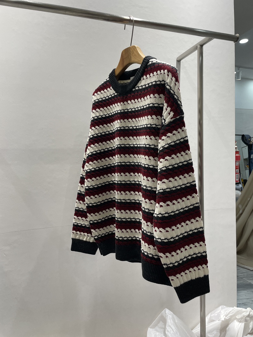 ALLVIBE韓國代購㊣女士新品職業25秋冬真品推薦熱賣針織衫條紋ALLVIBE針織衫