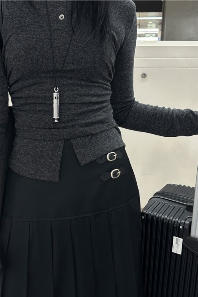 LIVE FOREVER東大門㊣代購女士新款人氣推薦休閑職業時尚長裙LIVE FOR_EVER長裙