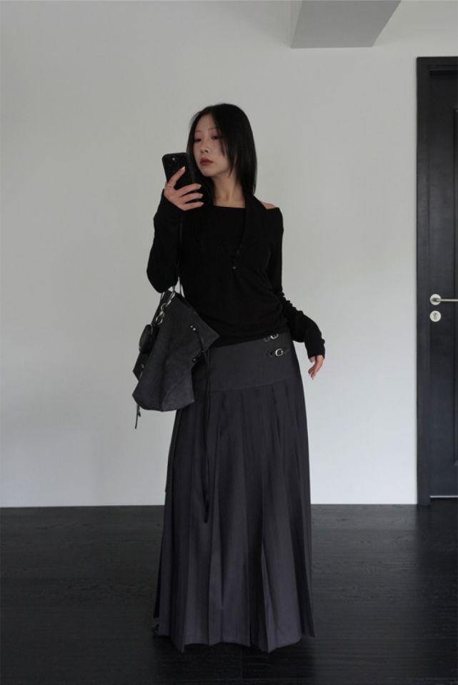 LIVE FOREVER東大門㊣代購女士新款人氣推薦休閑職業時尚長裙LIVE FOR_EVER長裙