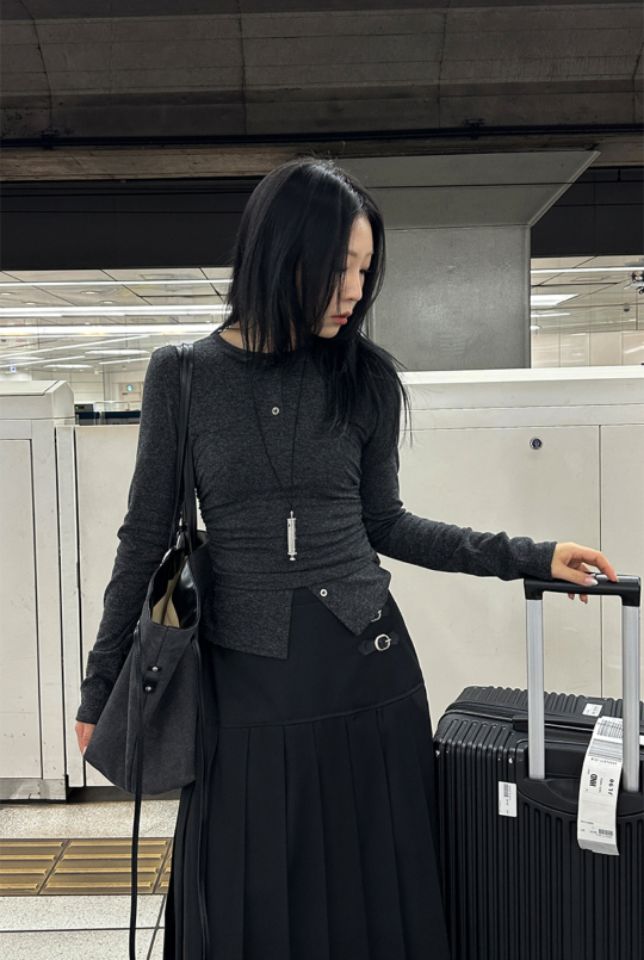 LIVE FOREVER東大門㊣代購女士新款人氣推薦休閑職業時尚長裙LIVE FOR_EVER長裙