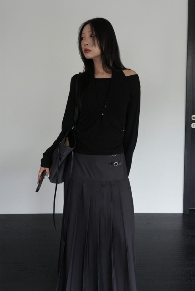 LIVE FOREVER東大門㊣代購女士新款人氣推薦休閑職業時尚長裙LIVE FOR_EVER長裙