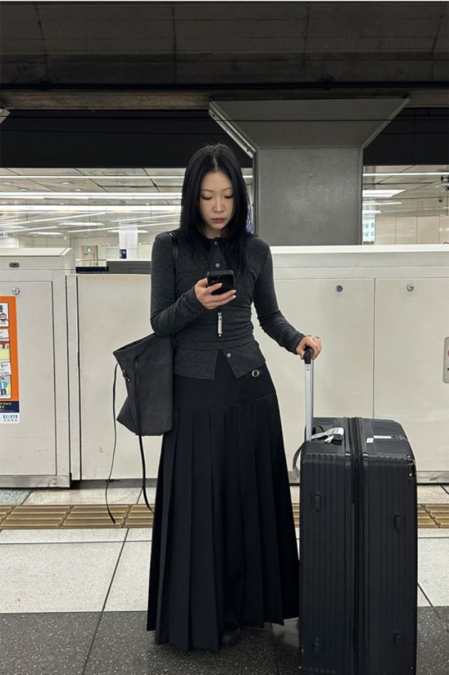 LIVE FOREVER東大門㊣代購女士新款人氣推薦休閑職業時尚長裙LIVE FOR_EVER長裙