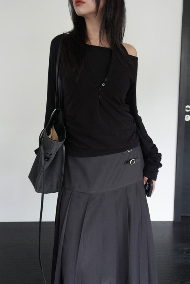 LIVE FOREVER東大門㊣代購女士新款人氣推薦休閑職業時尚長裙LIVE FOR_EVER長裙