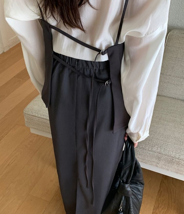 LIVE FOREVER東大門㊣代購女士新品真品熱賣職業人氣長裙系帶LIVE FOR_EVER長裙