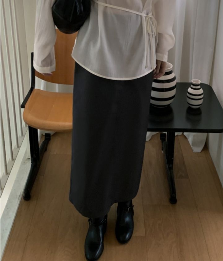 LIVE FOREVER東大門㊣代購女士新品真品熱賣職業人氣長裙系帶LIVE FOR_EVER長裙