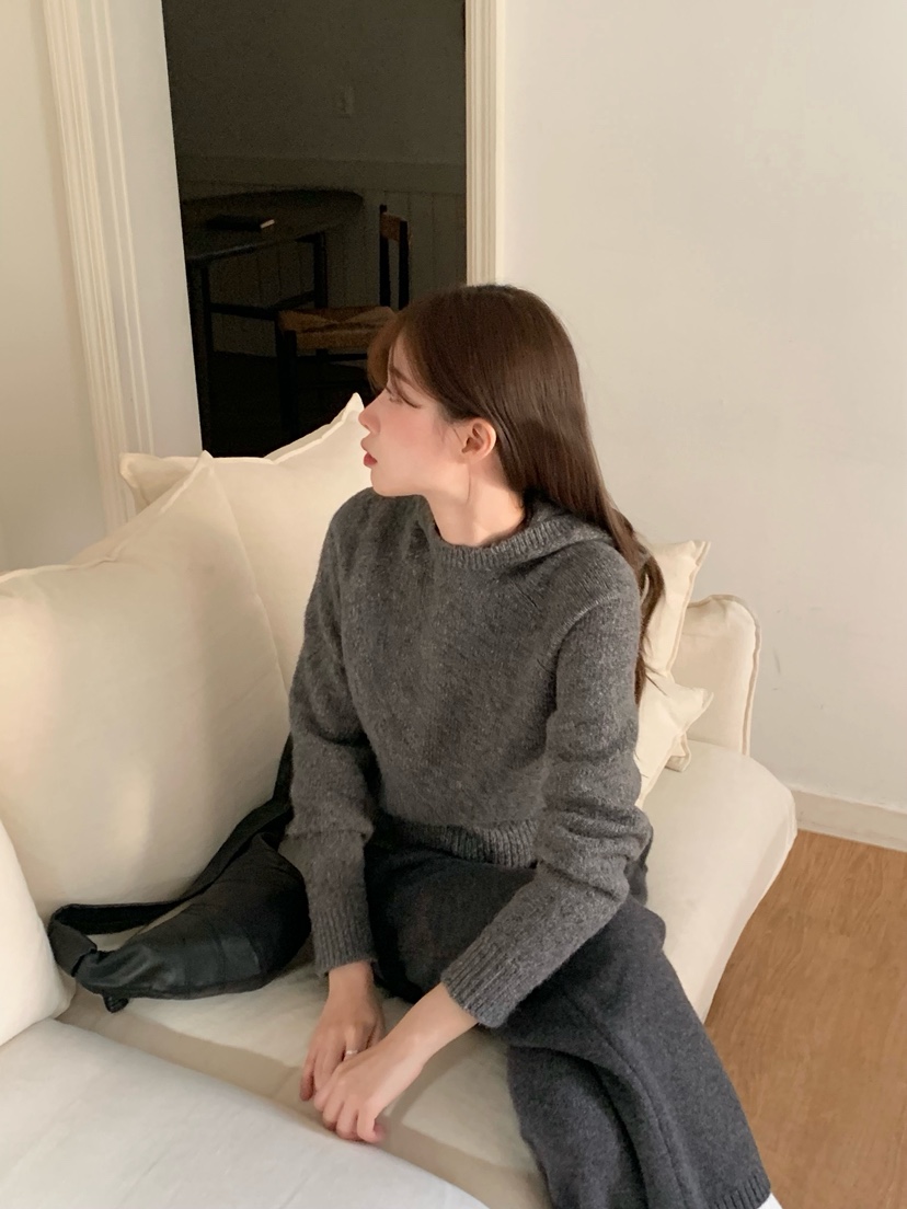 LEGACY韓國代購㊣女裝新款推薦熱賣職業休閑毛衣羊駝毛兜帽LEGACY毛衣