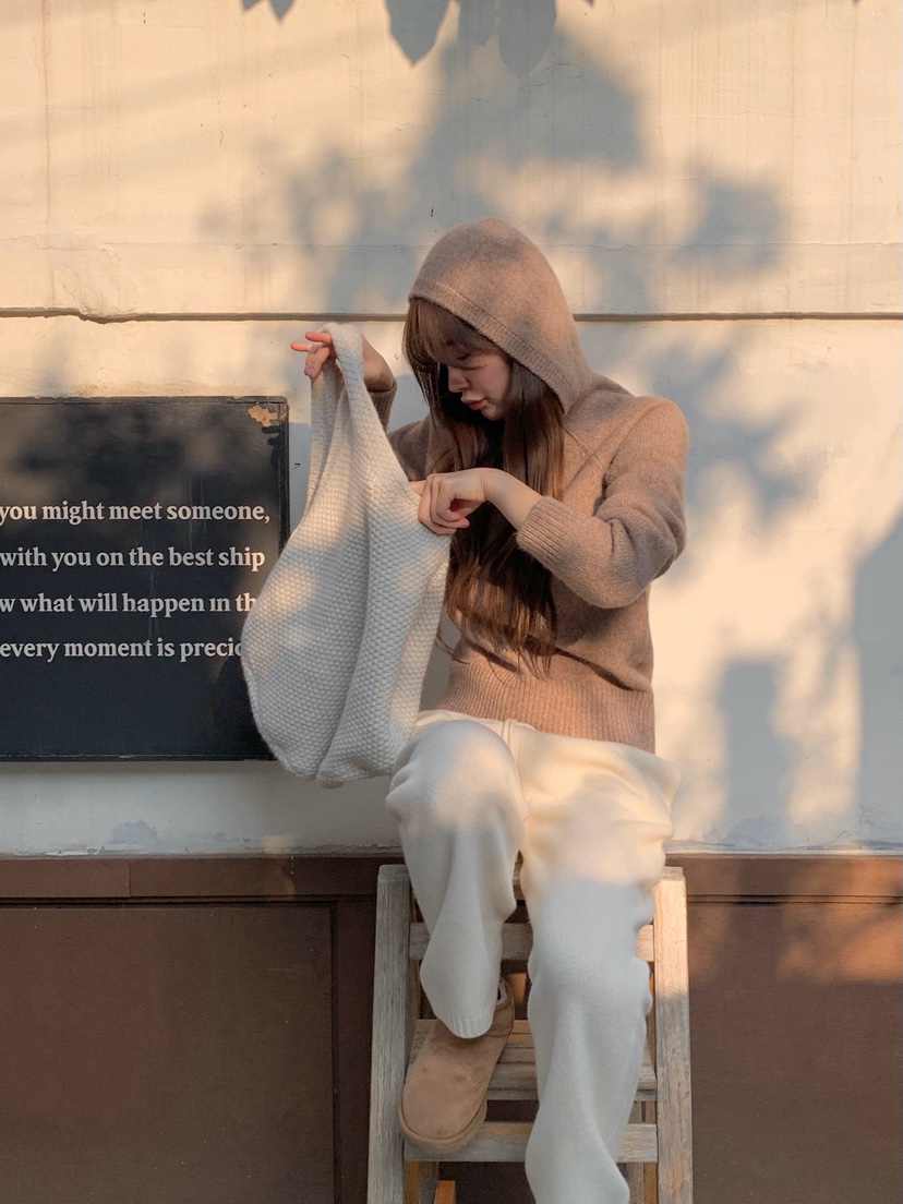 LEGACY韓國代購㊣女裝新款推薦熱賣職業休閑毛衣羊駝毛兜帽LEGACY毛衣