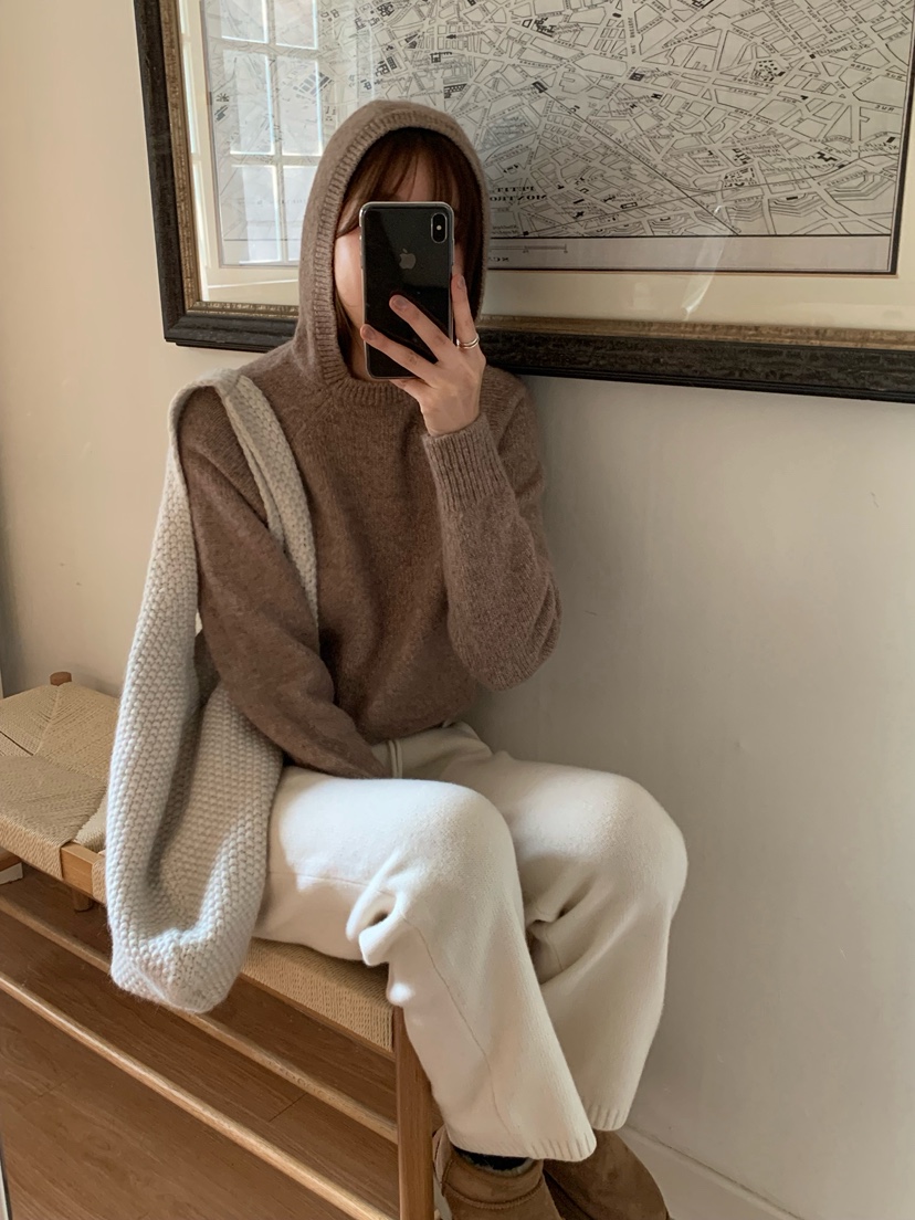 LEGACY韓國代購㊣女裝新款推薦熱賣職業休閑毛衣羊駝毛兜帽LEGACY毛衣