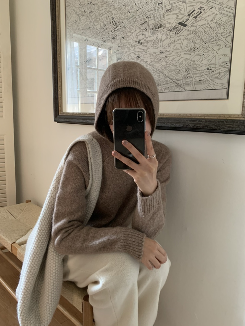LEGACY韓國代購㊣女裝新款推薦熱賣職業休閑毛衣羊駝毛兜帽LEGACY毛衣
