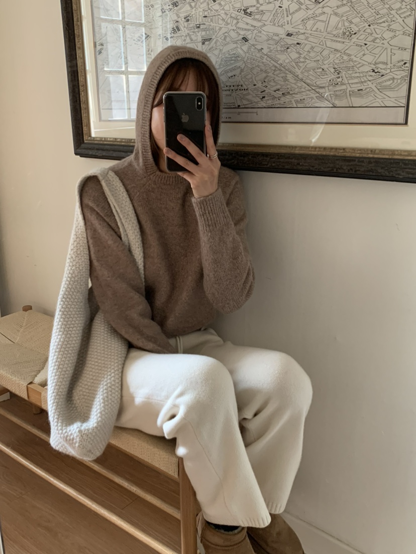 LEGACY韓國代購㊣女裝新款推薦熱賣職業休閑毛衣羊駝毛兜帽LEGACY毛衣