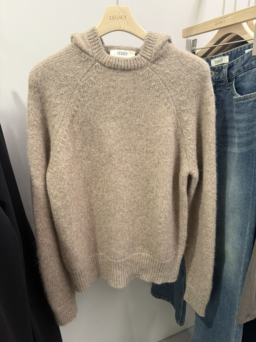LEGACY韓國代購㊣女裝新款推薦熱賣職業休閑毛衣羊駝毛兜帽LEGACY毛衣