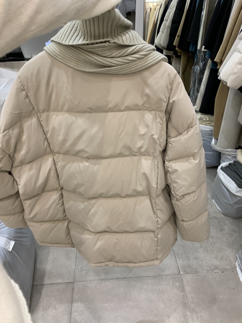 DARAK韓國代購㊣女士新款推薦休閑職業25秋冬短款棉服含圍巾DARAK短款棉服