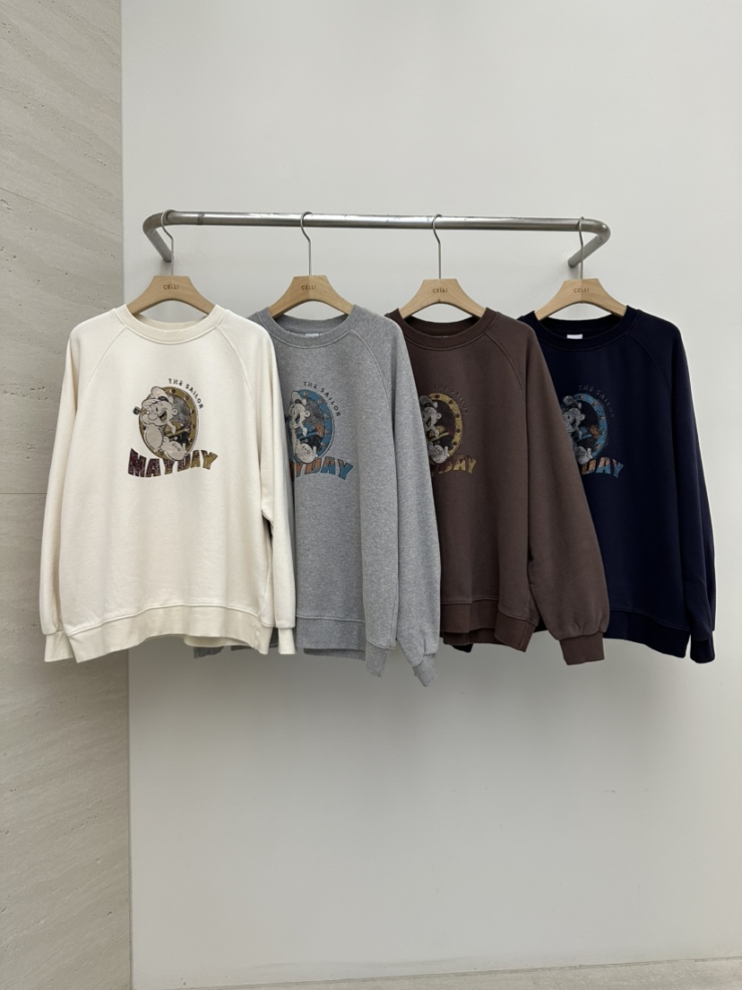 CELLI東大門㊣直郵女士新品休閑推薦職業25秋冬衛衣大力水手抓絨CELLI衛衣