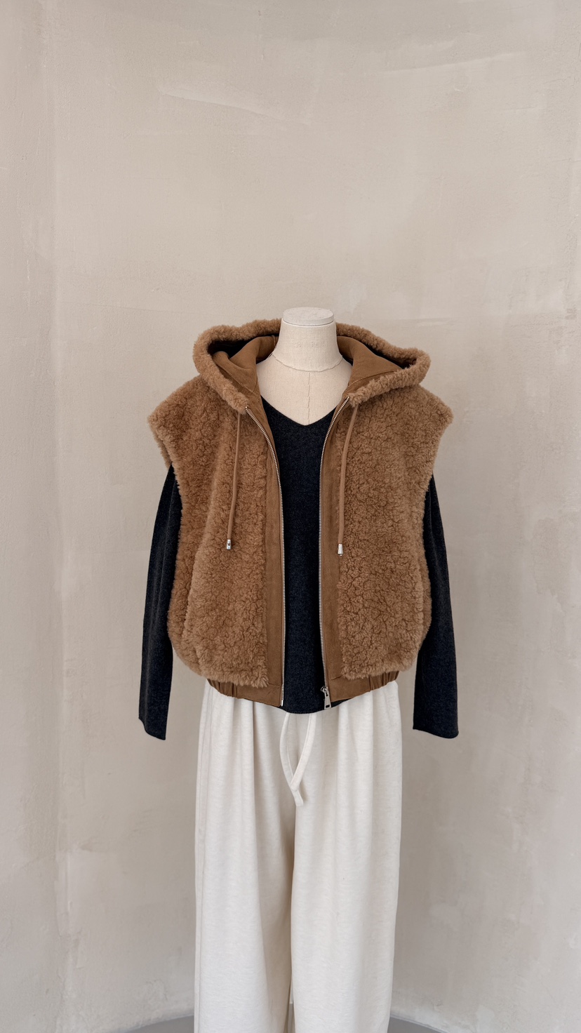 LAUNDRY東大門㊣直郵女裝新款真品人氣時尚職業馬甲抓絨連帽LAUNDRY馬甲