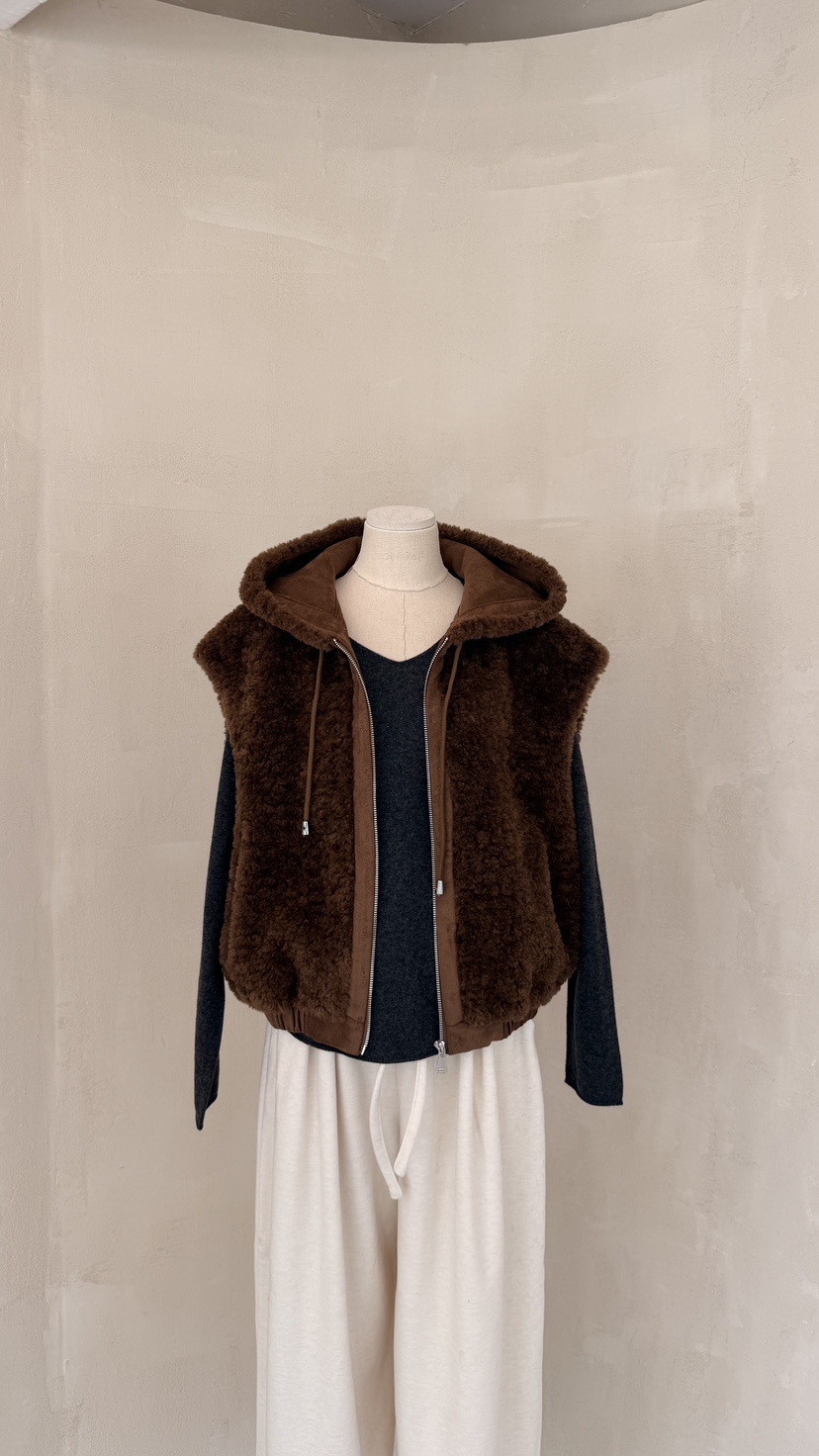 LAUNDRY東大門㊣直郵女裝新款真品人氣時尚職業馬甲抓絨連帽LAUNDRY馬甲