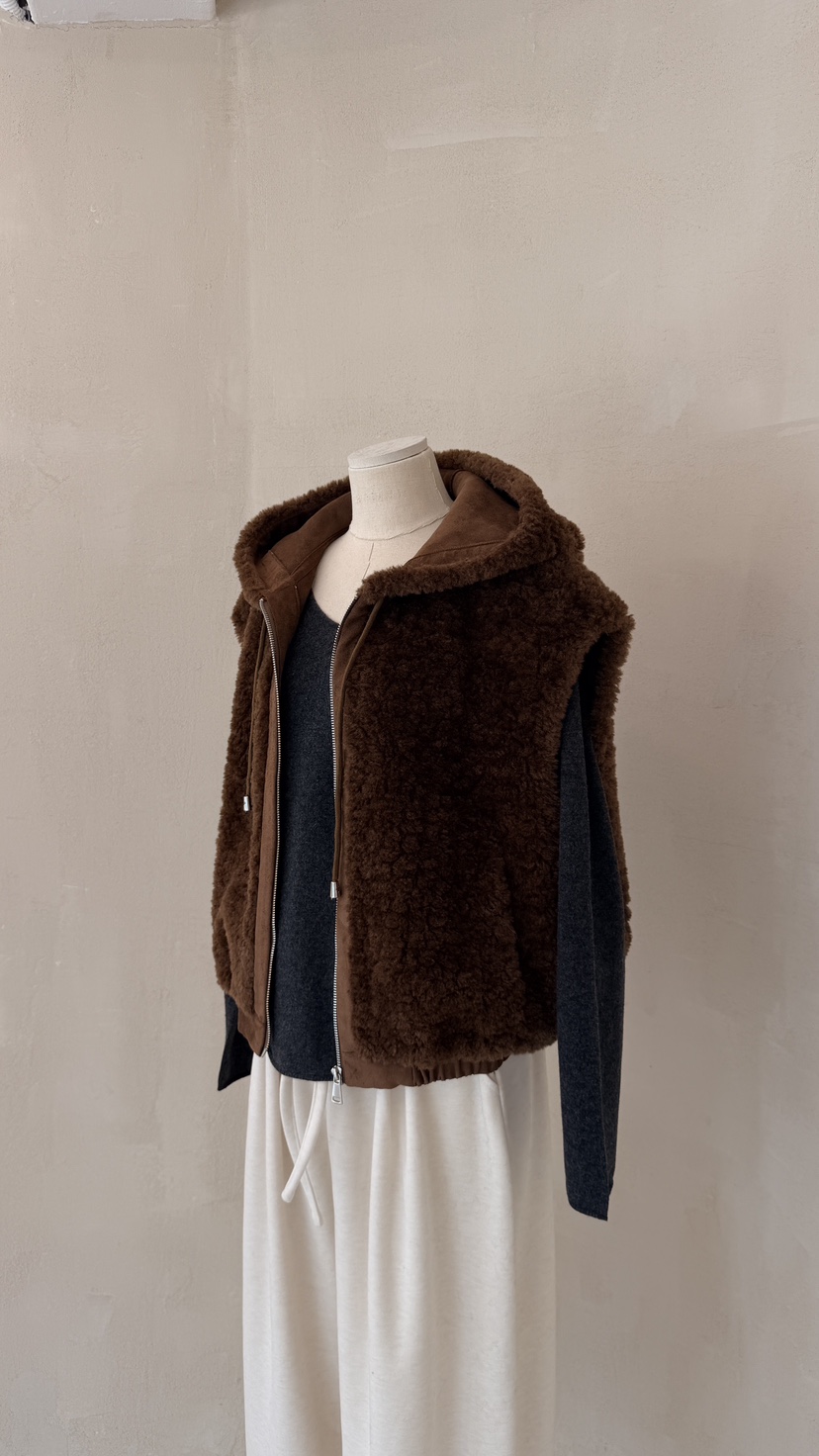 LAUNDRY東大門㊣直郵女裝新款真品人氣時尚職業馬甲抓絨連帽LAUNDRY馬甲