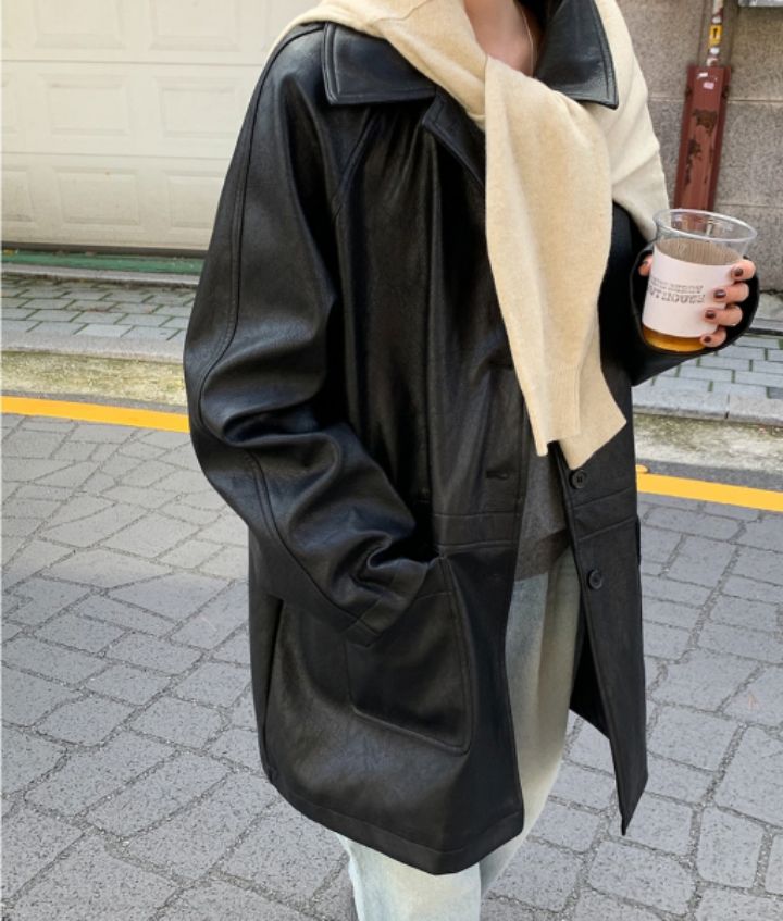 LIVE FOREVER東大門㊣代購女士新款人氣休閑職業中長款大衣絨LIVE FOR_EVER中長款大衣