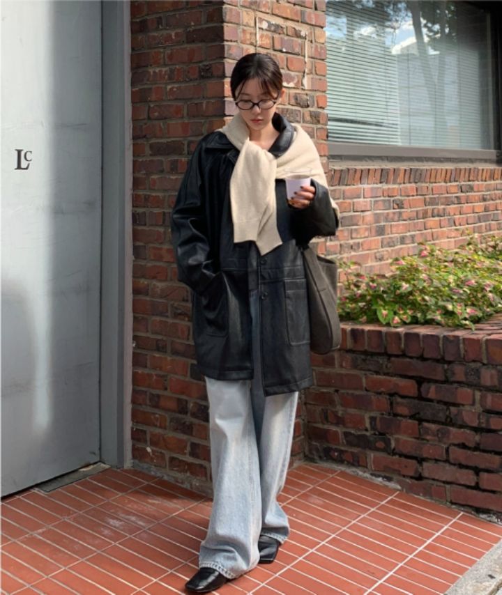 LIVE FOREVER東大門㊣代購女士新款人氣休閑職業中長款大衣絨LIVE FOR_EVER中長款大衣