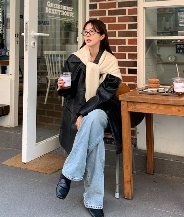 LIVE FOREVER東大門㊣代購女士新款人氣休閑職業中長款大衣絨LIVE FOR_EVER中長款大衣