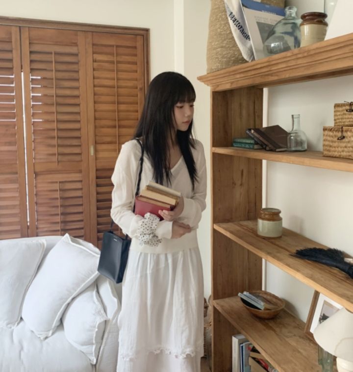 LIVE FOREVER東大門㊣實拍女裝新品休閑職業針織衫V領亞麻LIVE FOR_EVER針織衫