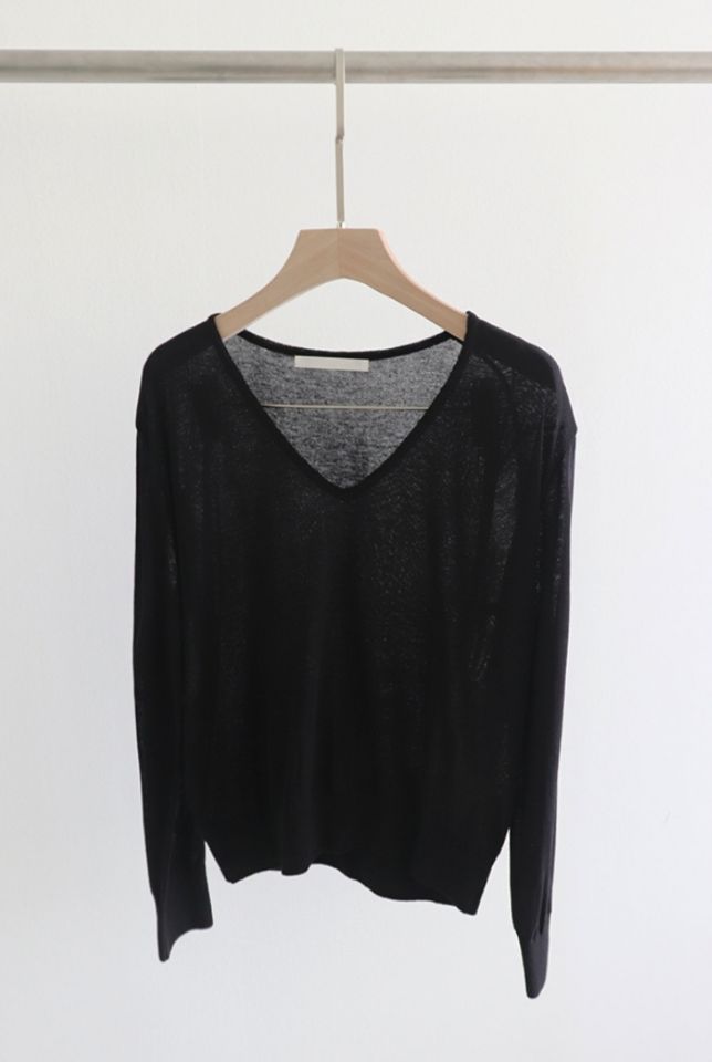 LIVE FOREVER東大門㊣實拍女裝新品休閑職業針織衫V領亞麻LIVE FOR_EVER針織衫圖色2