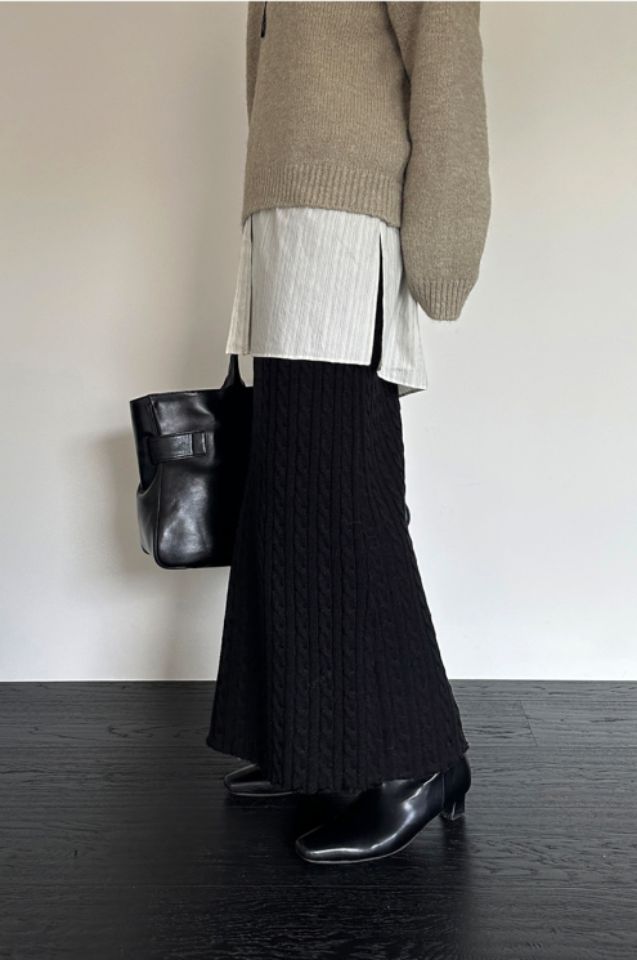 LIVE FOREVER韓國直郵㊣女士新品熱賣休閑人氣職業25秋冬長裙LIVE FOR_EVER長裙