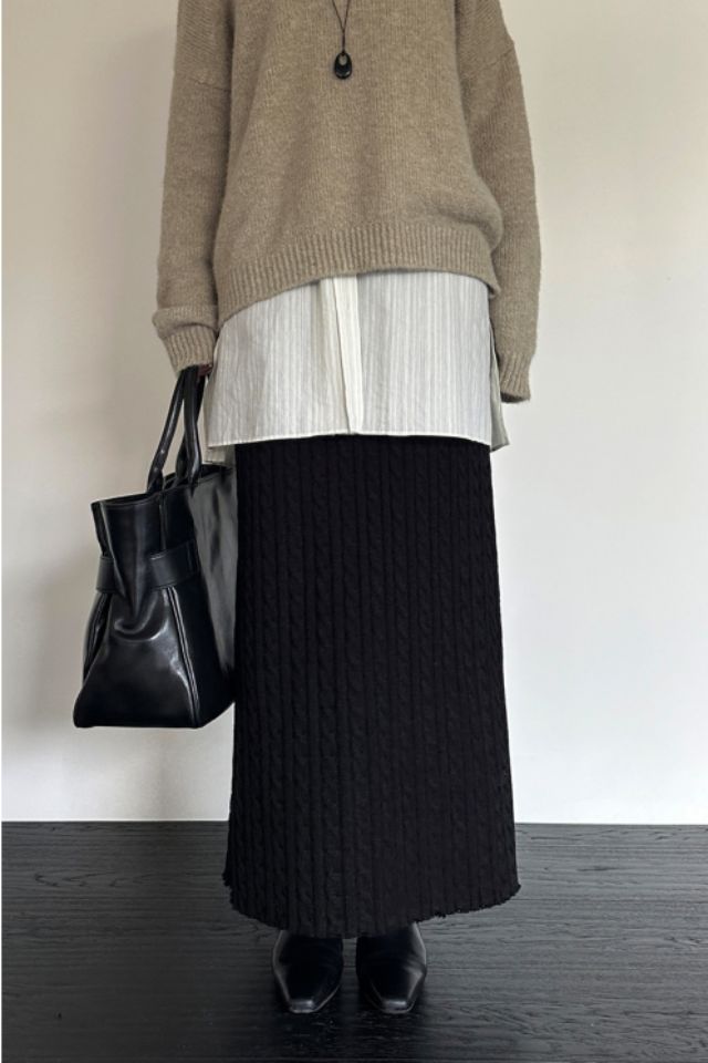 LIVE FOREVER韓國直郵㊣女士新品熱賣休閑人氣職業25秋冬長裙LIVE FOR_EVER長裙