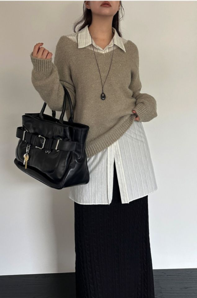 LIVE FOREVER韓國直郵㊣女士新品熱賣休閑人氣職業25秋冬長裙LIVE FOR_EVER長裙