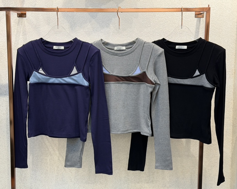 SYMBOL東大門㊣實拍女士新品時尚熱賣推薦25秋冬職業長袖T恤SYMBOL長袖T恤