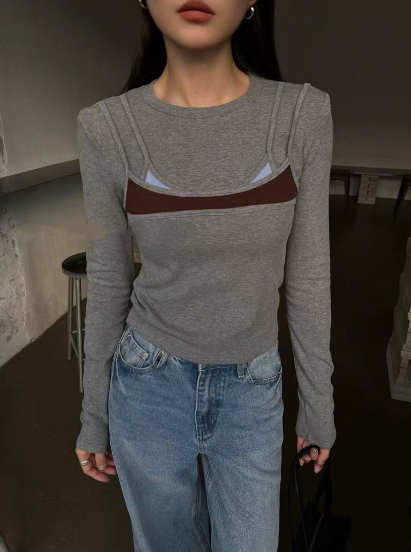 SYMBOL東大門㊣實拍女士新品時尚熱賣推薦25秋冬職業長袖T恤SYMBOL長袖T恤圖色2