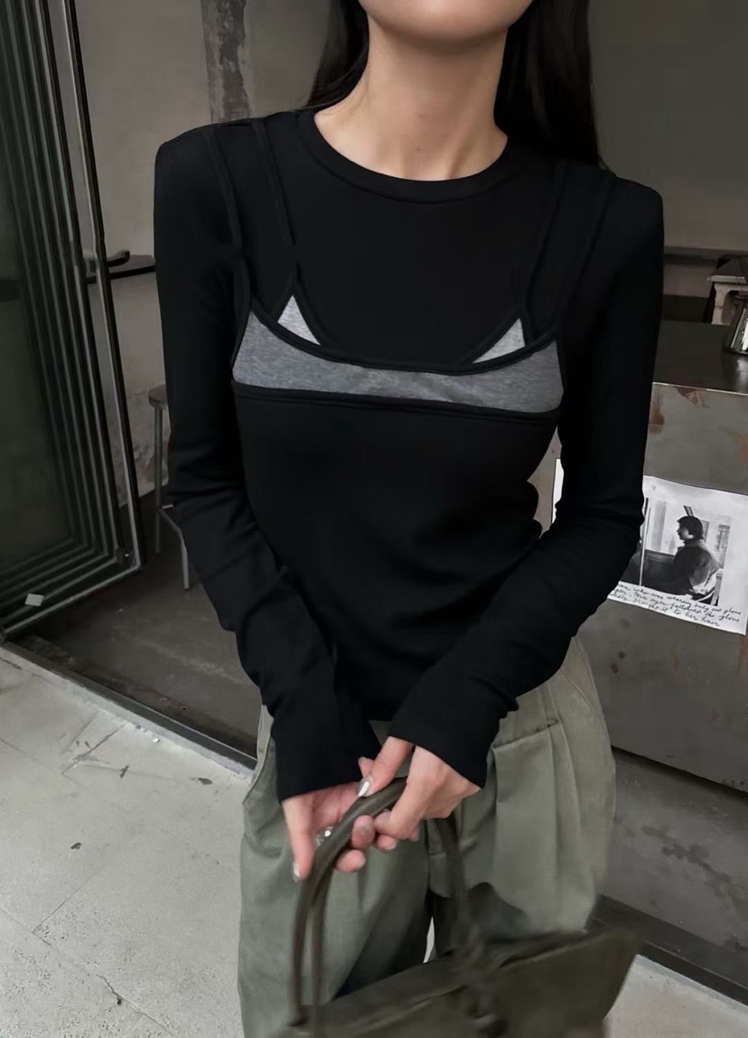 SYMBOL東大門㊣實拍女士新品時尚熱賣推薦25秋冬職業長袖T恤SYMBOL長袖T恤圖色3