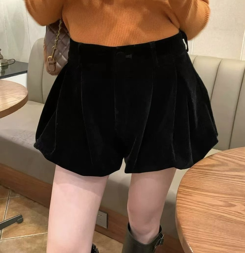 SYMBOL韓國代購㊣女裝新款時尚推薦熱賣職業真品短褲天鵝絨SYMBOL短褲