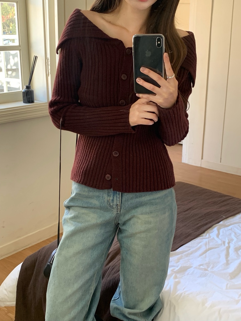 LEGACY韓國直郵㊣女士新款職業推薦休閑熱賣人氣針織衫露肩LEGACY針織衫