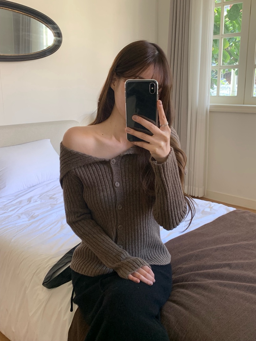 LEGACY韓國直郵㊣女士新款職業推薦休閑熱賣人氣針織衫露肩LEGACY針織衫