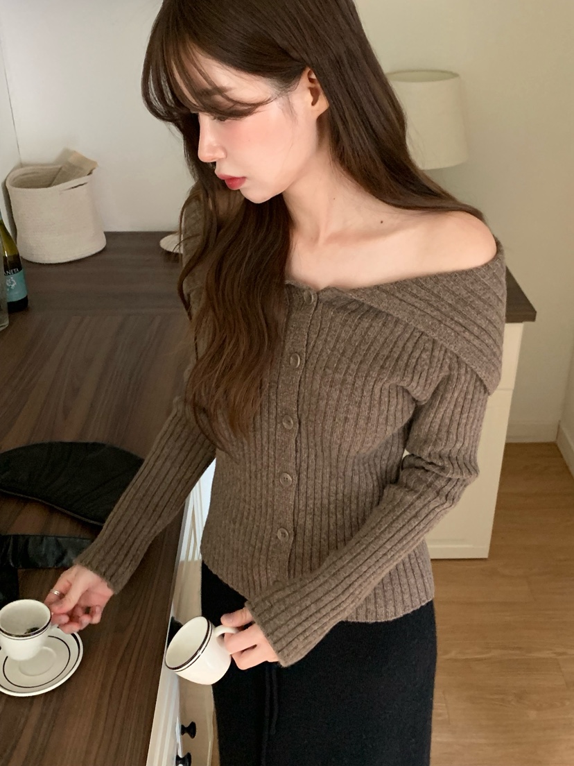 LEGACY韓國直郵㊣女士新款職業推薦休閑熱賣人氣針織衫露肩LEGACY針織衫