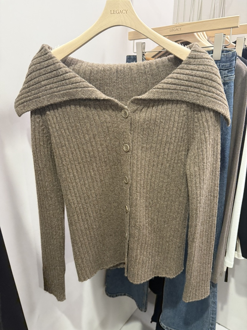 LEGACY韓國直郵㊣女士新款職業推薦休閑熱賣人氣針織衫露肩LEGACY針織衫圖色2