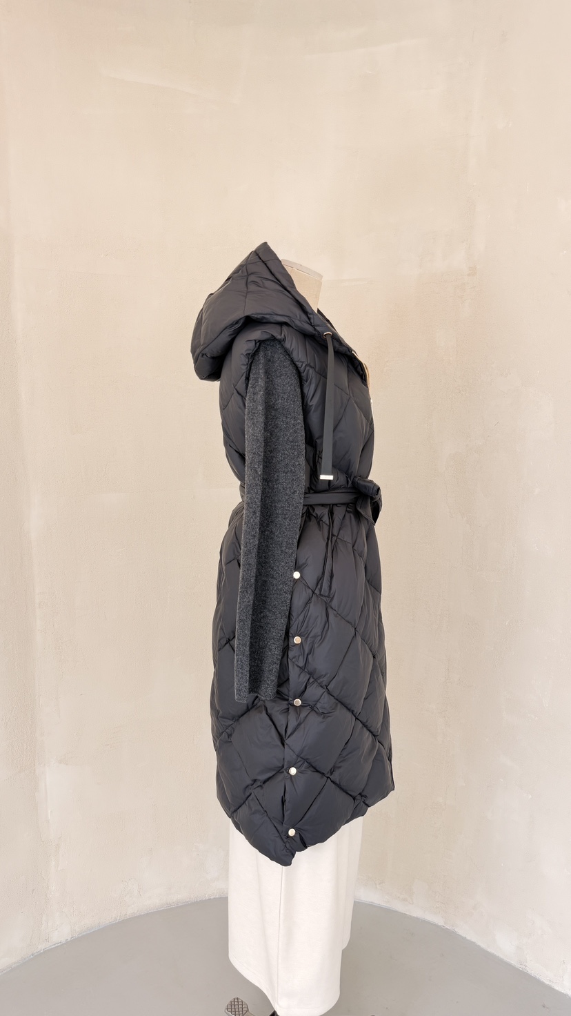 LAUNDRY東大門㊣代購女裝新款熱賣時尚人氣馬甲含腰帶絎縫鴨絨LAUNDRY馬甲