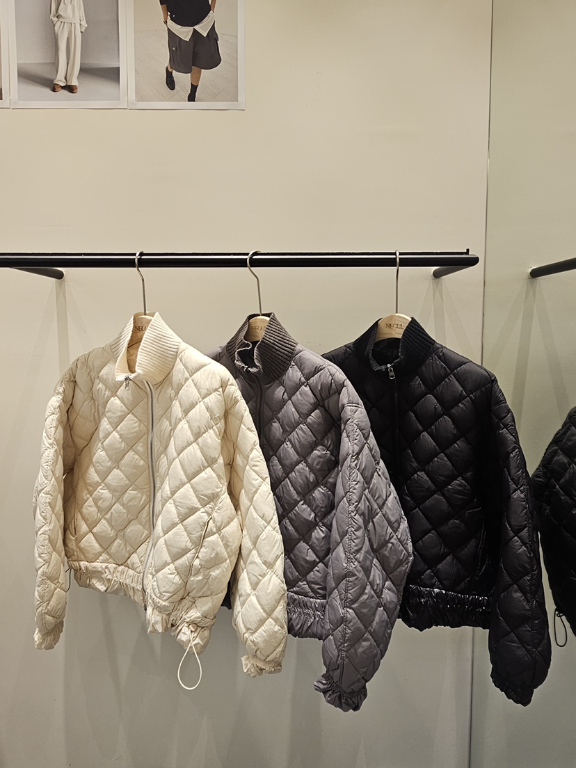 NEOUL東大門㊣代購女裝新款職業推薦熱賣真品25秋冬短款棉服雙面NEOUL/ahin雙領標簽短款棉服