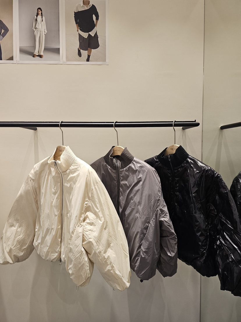 NEOUL東大門㊣代購女裝新款職業推薦熱賣真品25秋冬短款棉服雙面NEOUL/ahin雙領標簽短款棉服